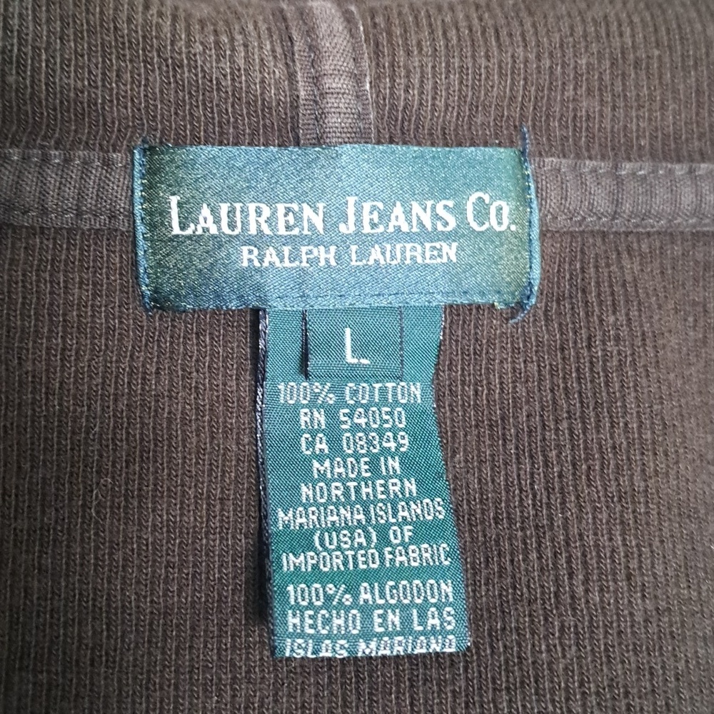 Vintage Ralph Lauren Olive Green Men's Jacket Full-Zip Hoodie Size L - Picture 6 of 11